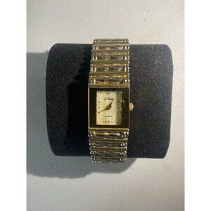 Le Baron Quartz Women's Watch Gold Band Perl Face I.D. ENT Japan Movement